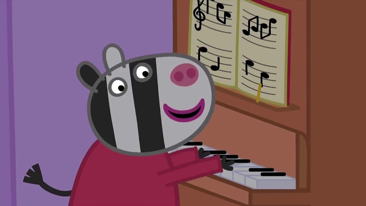 Zo&euml; Zebra Takes Piano Lessons #Peppapig #AI