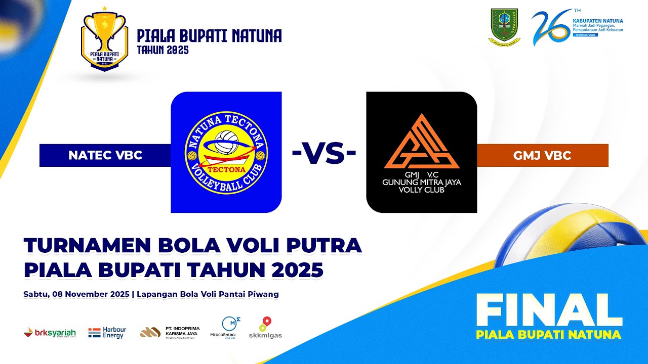 [🔴LIVE] - PIALA BUPATI NATUNA 2025 | BOLA VOLI PUTRA 🏐 NATEC VBC vs GMJ VBC