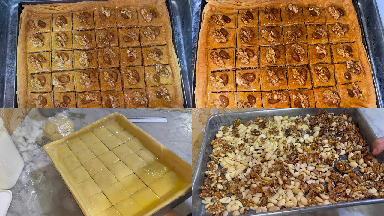 اسهل طريقة لعمل البقلاوة بمقادير مضبوطة بدون آلة التوريق 