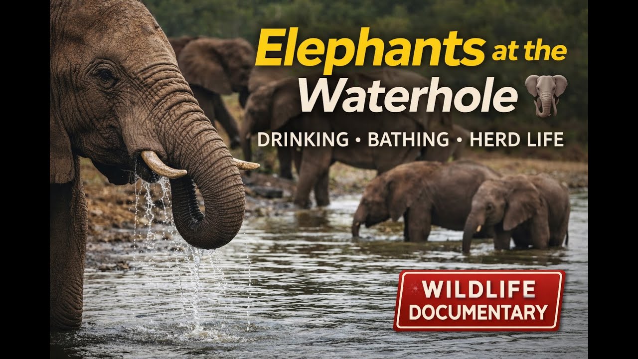 Elephants at the Waterhole 🐘 Herd Life, Drinking & Bathing | Wildlife Documentary