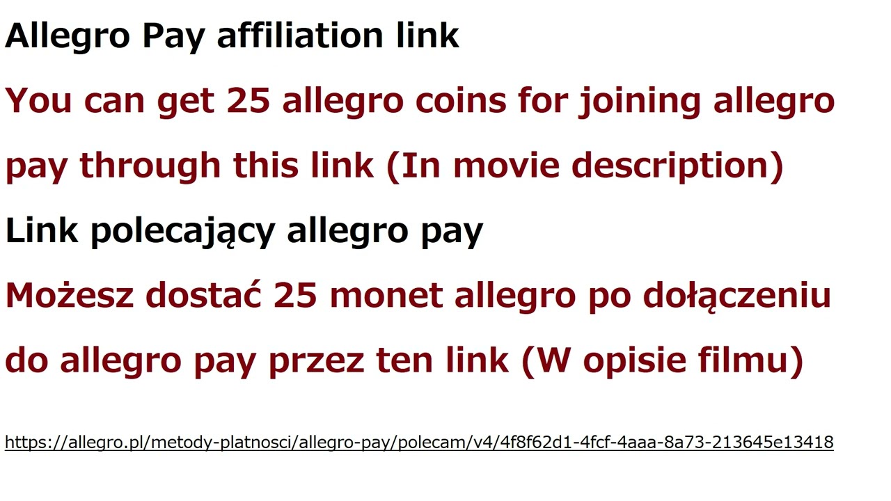 ALLEGRO PAY affiliation link 25 allegro coins for free, LINK polecający 25 monet allegro za darmo