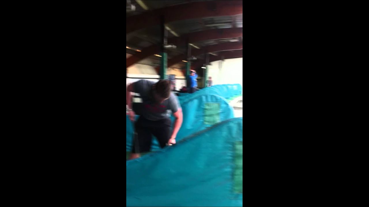 how not to hit a golf ball at manchester trafford centre driving range! not a bad shot!
