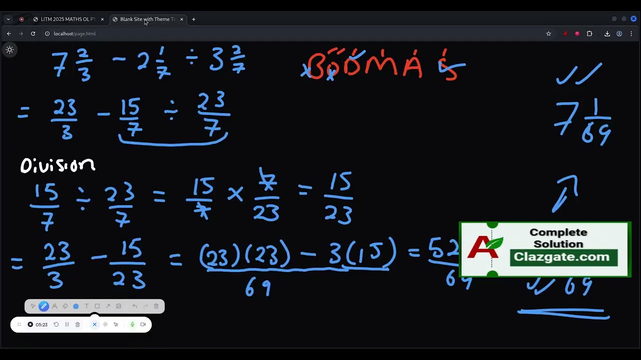 Ordinary Level 2025 Littoral Regional Mock Mathematics Paper 2 solutions to Cameroon GCE  Questions.