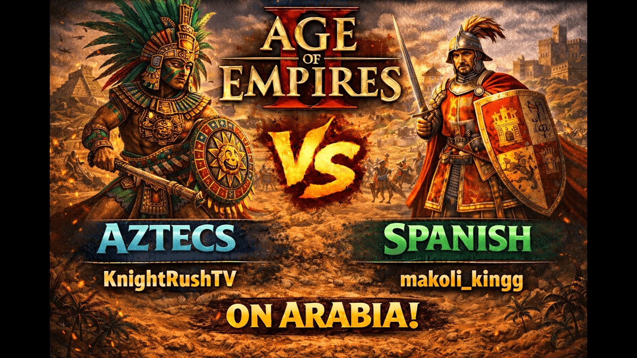 Aztecs vs Spanish | 1v1 Arabia | vs makoli_kingg | AoE2