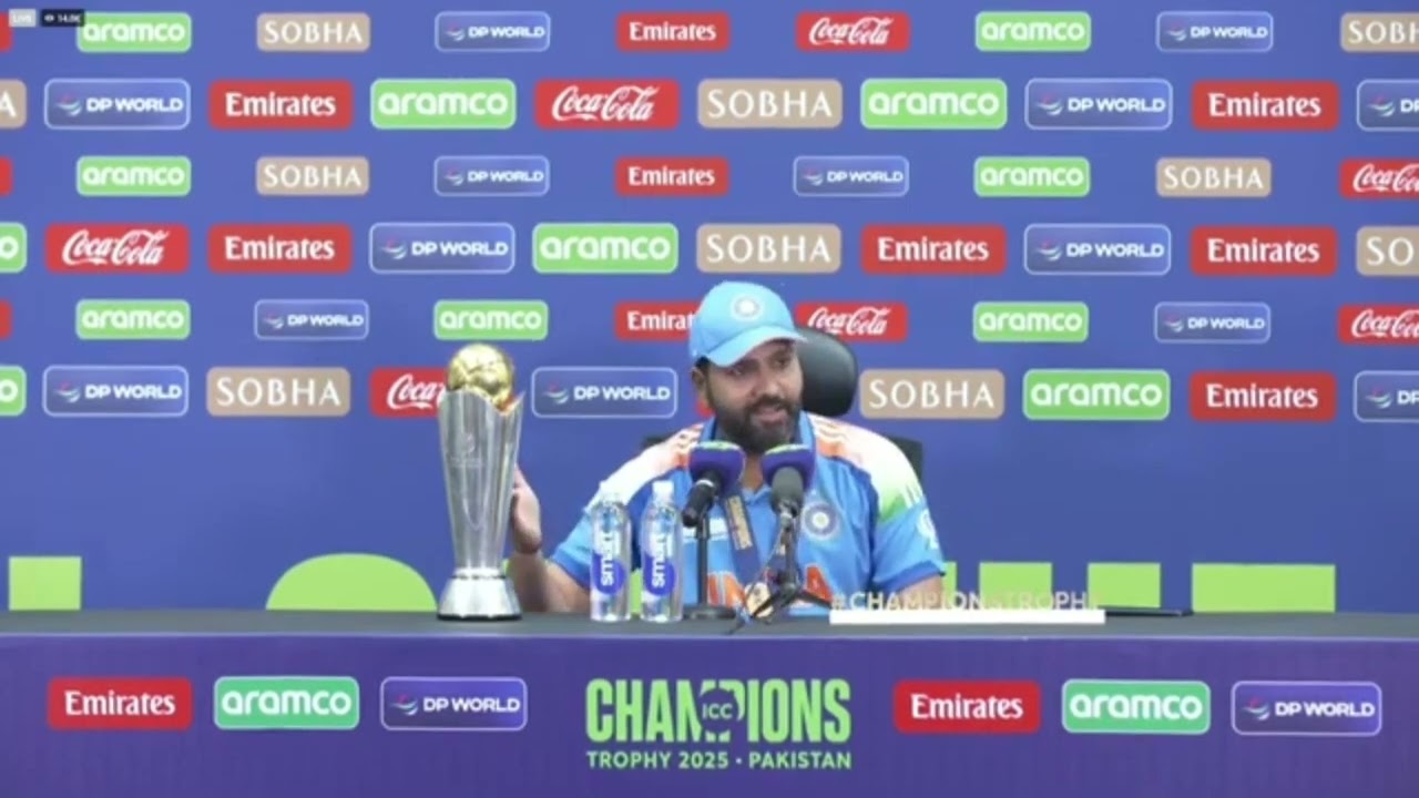 Rohit Sharma Funny Press conference after champion trophy final ( Kitna woh lagta hai 😂😂)