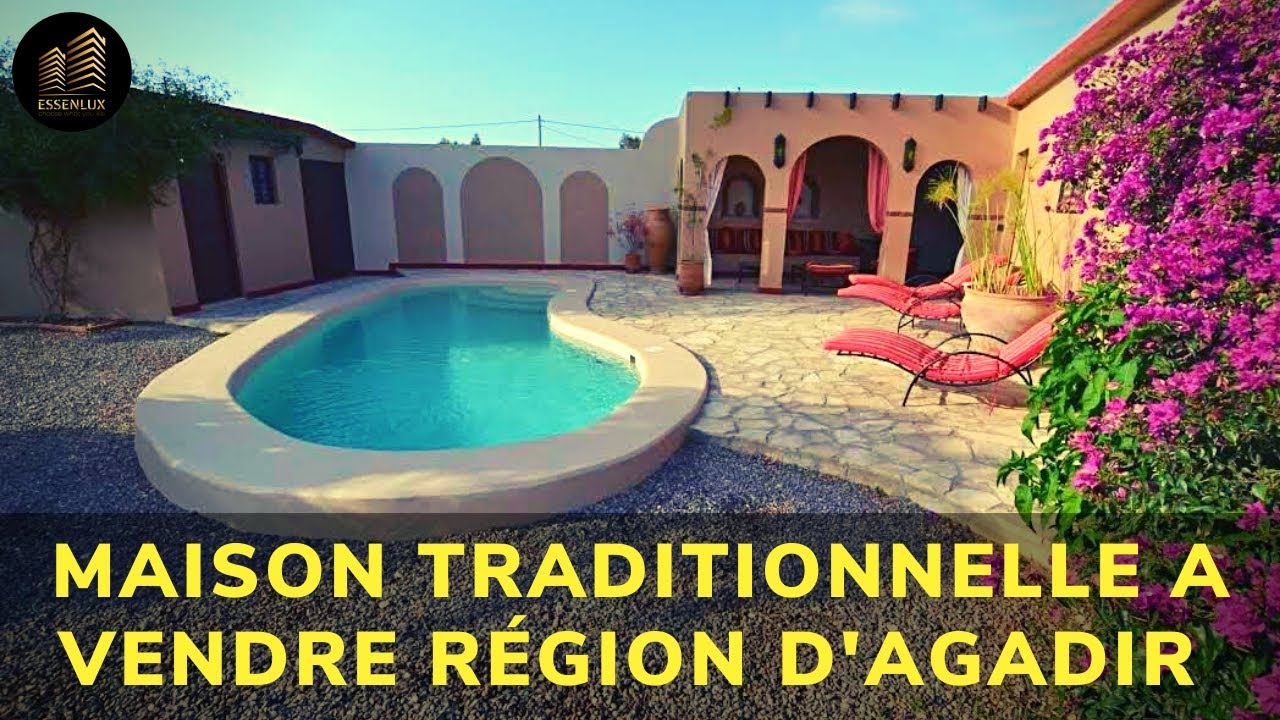 MAISON TRADITIONNELLE À VENDRE, ENTRE AGADIR ET TAROUDANT, 1100 M², BIEN ÉQUIPÉE,
