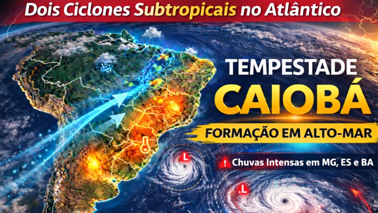 Caiobá e Outro Sistema Subtropical: Fenômeno Raro Marca o Atlântico Sul