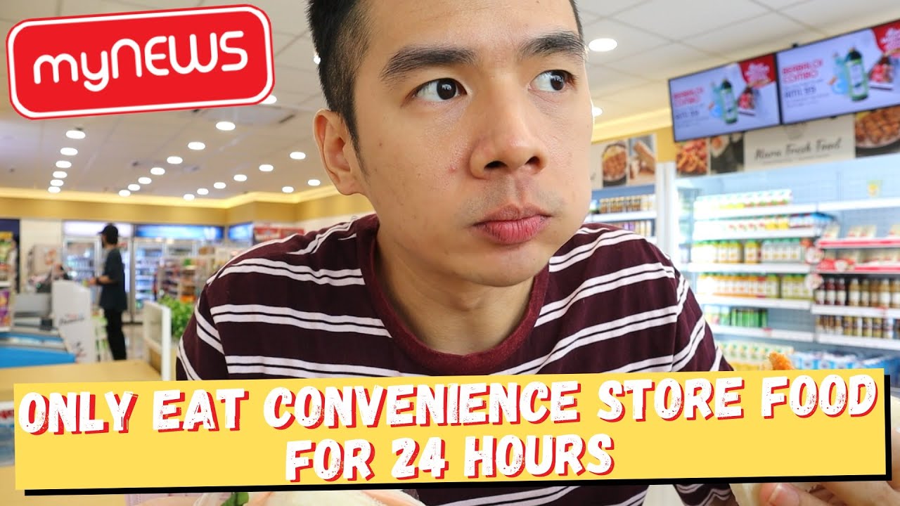 I ATE ONLY CONVENIENCE STORE FOOD FOR 24 HOURS | Mynews Maru Kafe ONLY