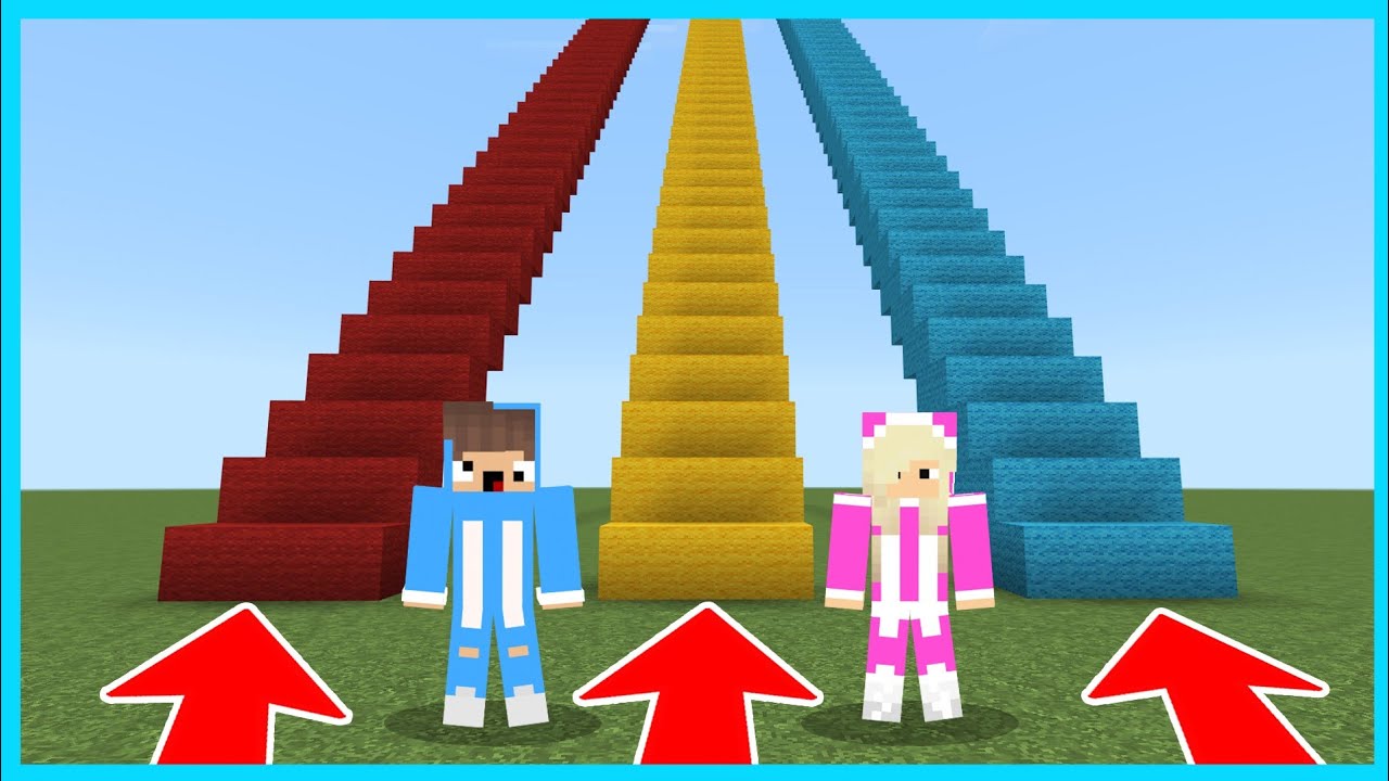 MIPAN & ZUZUZU Harus Pilih Tangga Yang Benar! KALAU SALAH MATI Di Minecraft