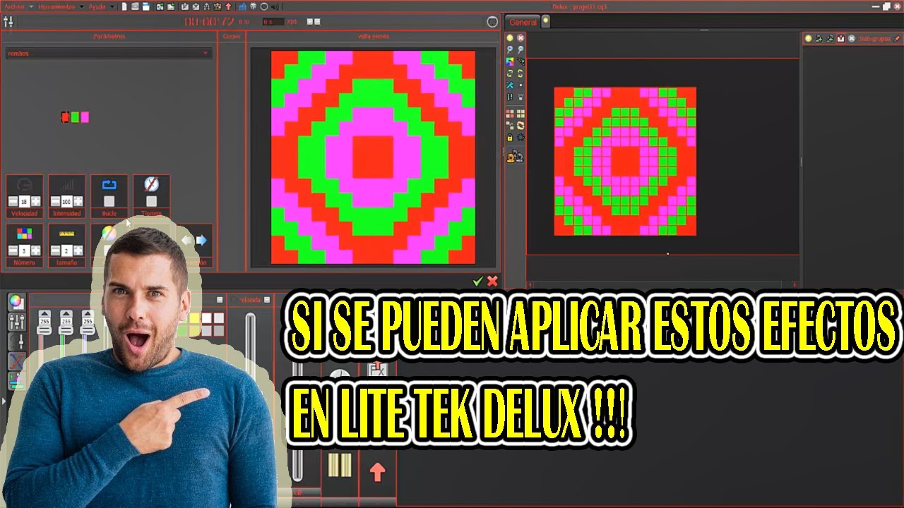 ASI PUEDES APLICAR EFECTO DE PIXEL EN BARRAS LED Y MATRIX CON LITE TEK DELUX