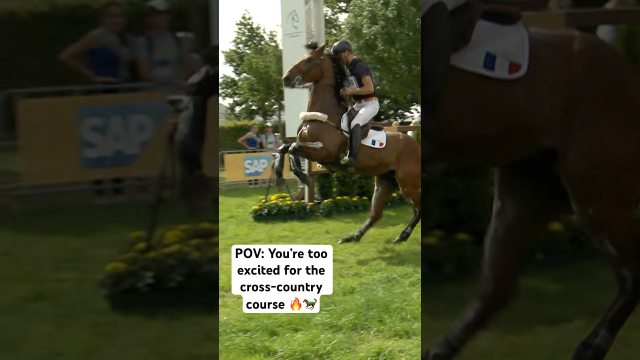 When you&rsquo;re too excited for the cross-country course at the #chioaachen 🔥🐎 #eventing #equestrian