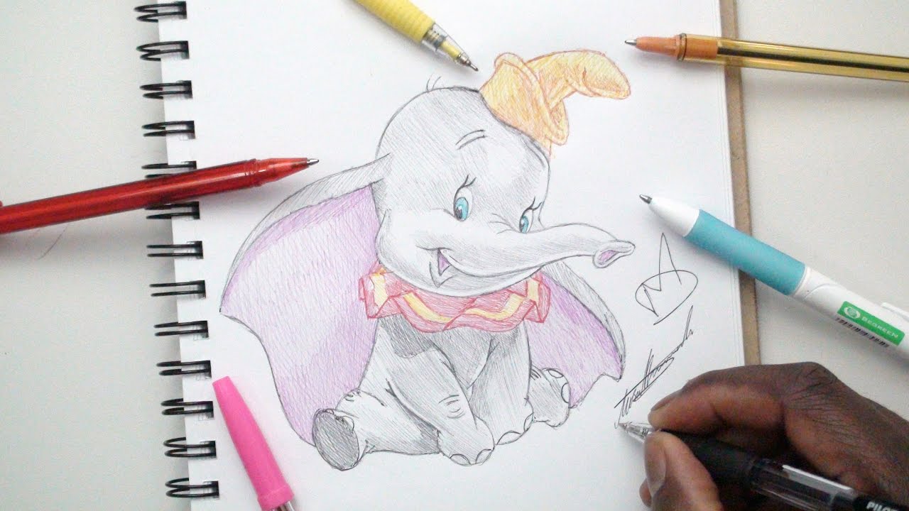 SKETCH SUNDAY #7 How To Draw Dumbo - Walt Disney - DeMoose Art