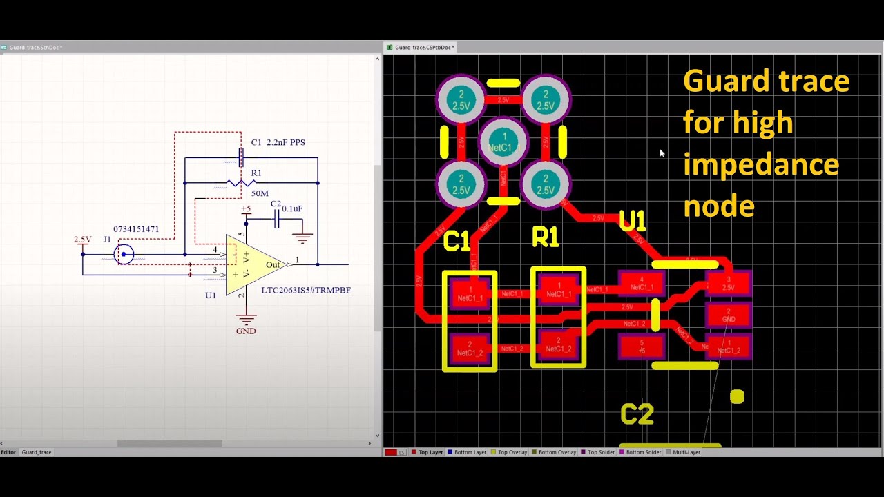 #1 How  to do guard trace for a high impedance node?