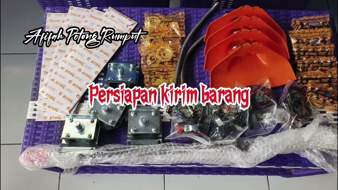 Kirim spare part mesin potong rumput ke PT. Bakrie Construction.