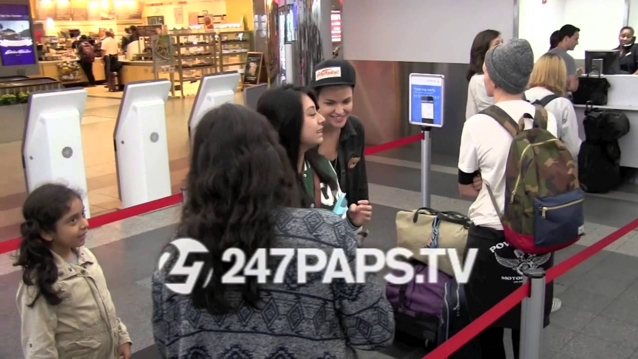 (New) (Exclusive) Ruby Rose with Fiancee Phoebe Dahl departing from an NYC Airport 06-28-15