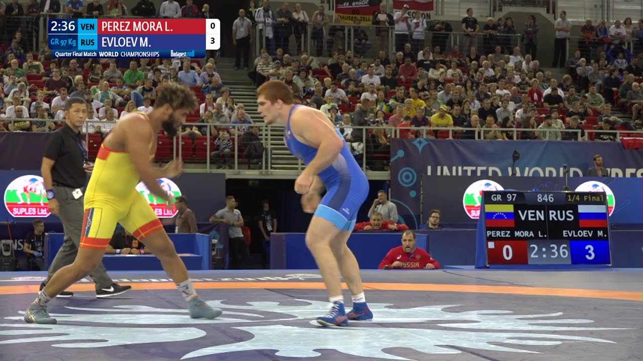 1/4 GR - 97 kg: L. PEREZ MORA (VEN) v. M. EVLOEV (RUS)