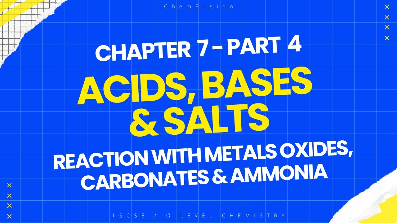 Acid Reactions EXPLAINED | Lecture 4: Oxides, Carbonates & Ammonia | IGCSE/O Level Chem (0620/5070)