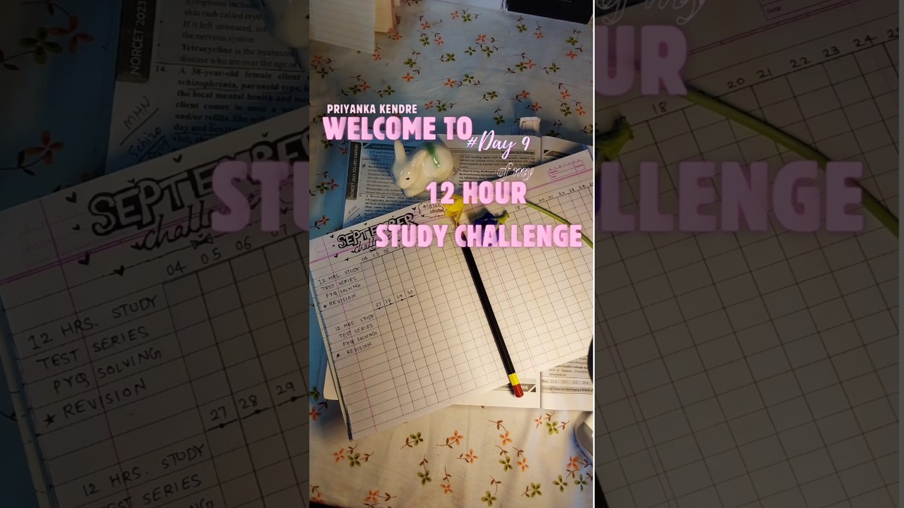 12 hour study challenge vlog day 9/30📚#studychallenge #shorts #ytshorts #motivation
