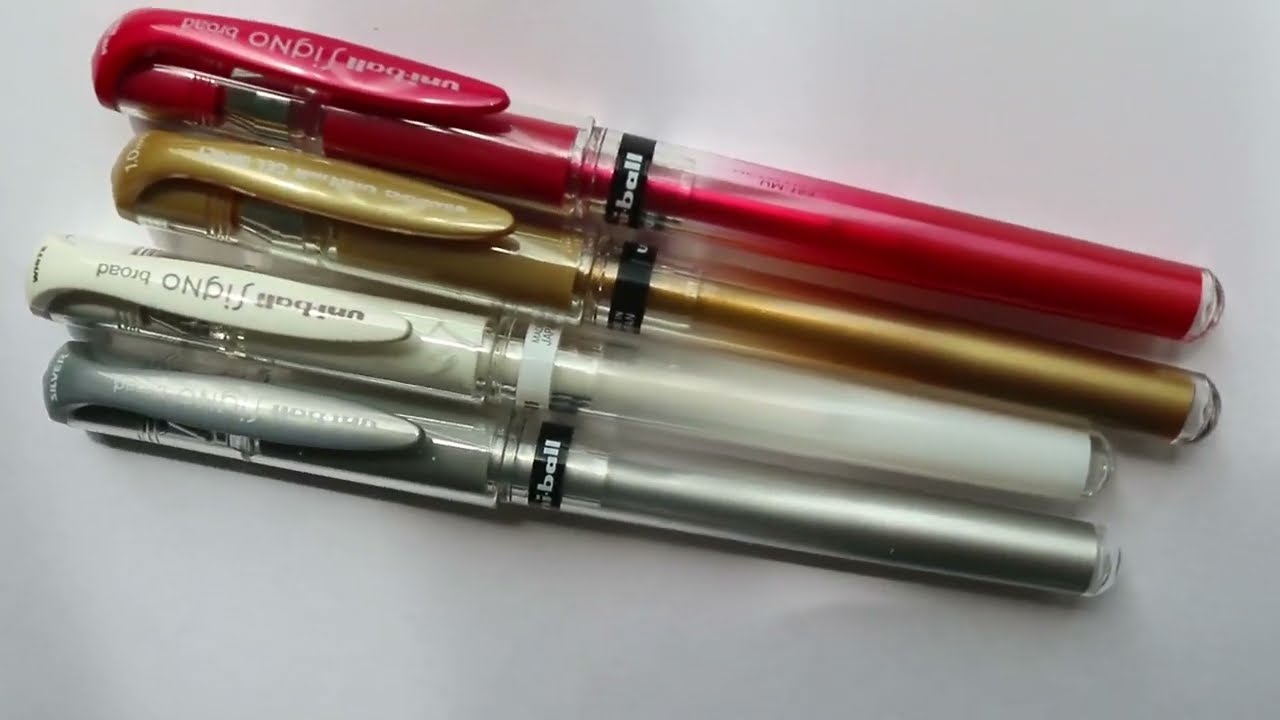 Uni-ball Gel Impact Pens, Bold Point (1.0 mm), Assorted Metallic, 3 Count, +1 bonus pen. Review.