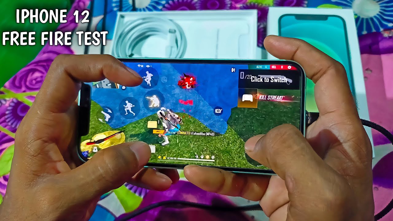 iPhone 12 Unboxing and Free Fire gaming test⚡️ || 3 finger crazy costom HUD
