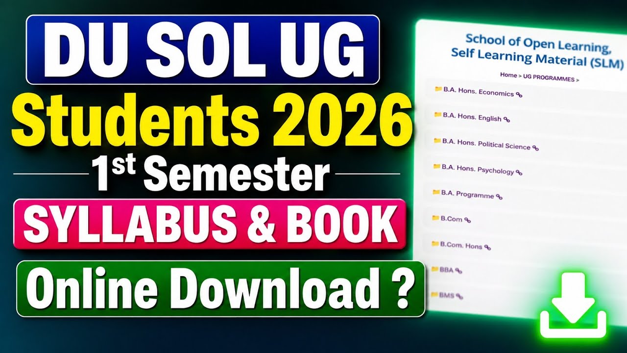 📍How to Download DU SOL Semester 1 UG Syllabus & Study Material | DU SOL Syllabus PDF