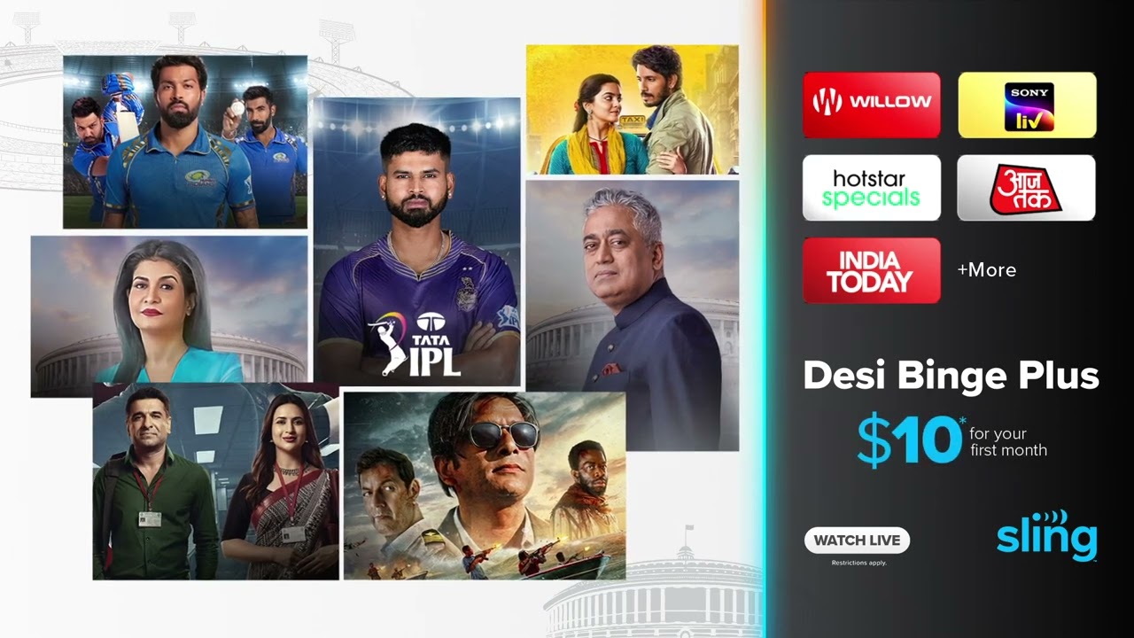 TATA IPL 2024 and Live News From India Only With Sling TV!