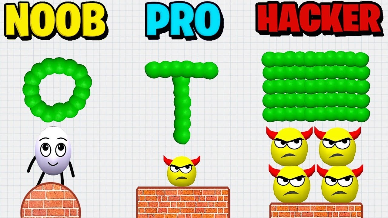 DESSINER POUR ÉCRASER | NOOB vs PRO vs HACKER dans Draw To Smash