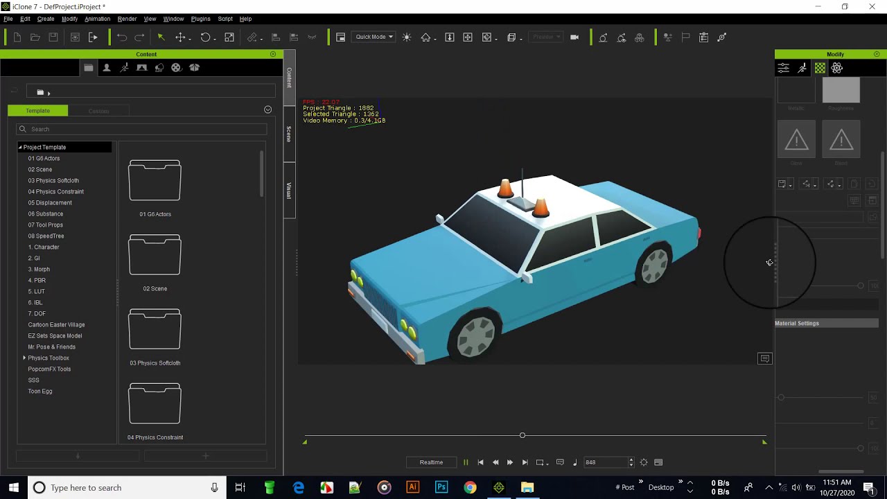 3D Toon Police Car Animation FBX OBJ Auto Animated And Rigged 2020