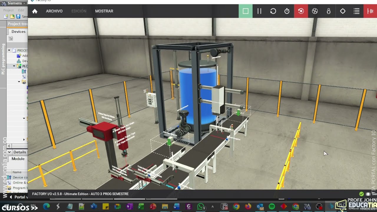 PLCSim TIA PORTAL V18  y FACTORY IO