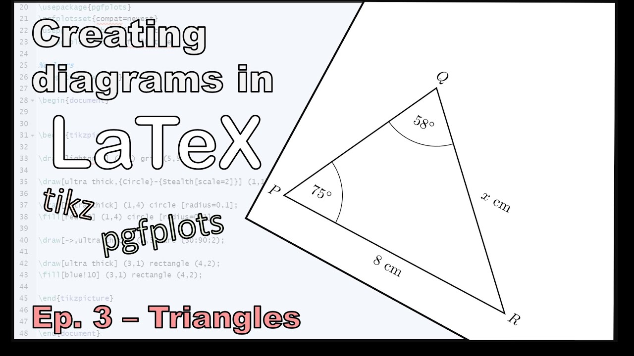 Использование Tikz и PgfPlots (3 из 8: Треугольники)