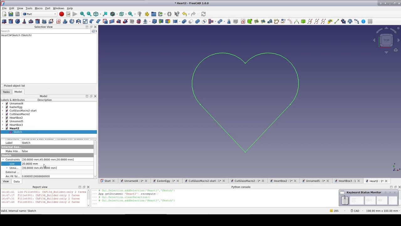 FreeCAD: A perfect Heart Shape