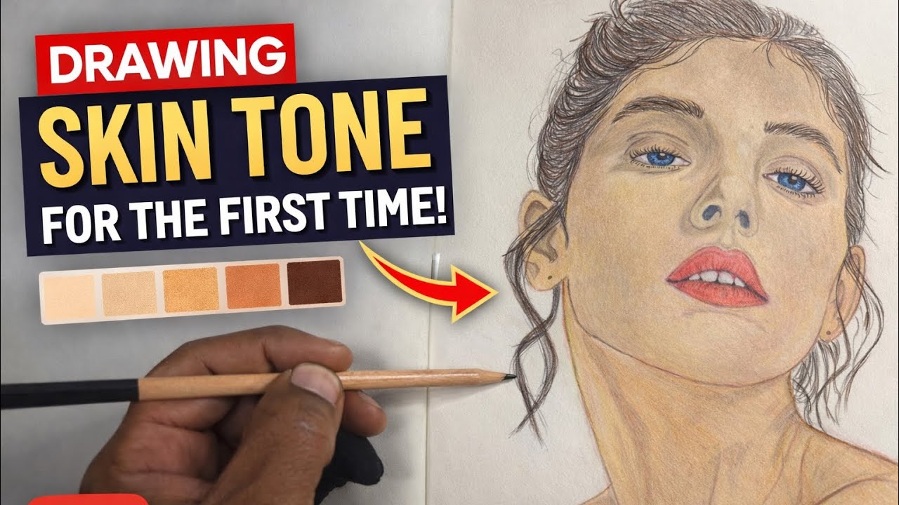 My First Time Drawing Skin Tones With Colored Pencils (Unexpected Results)