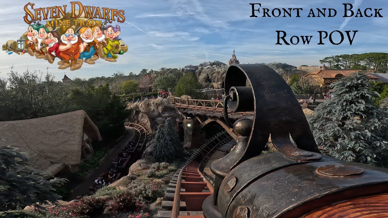 Seven Dwarfs Mine Train - Disney's Magic Kingdom Park - Front and Back Row POV [4K]
