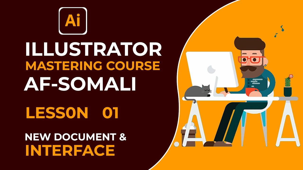 Lesson 1 sida new document loosameyo iyo interface ka || barashada graphic design #illustrator