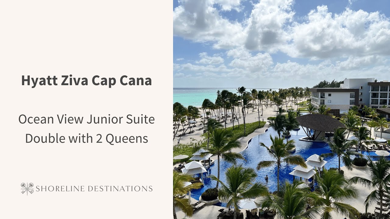 Hyatt Ziva Cap Cana Ocean View Junior Suite Double with Two Queens Room Tour