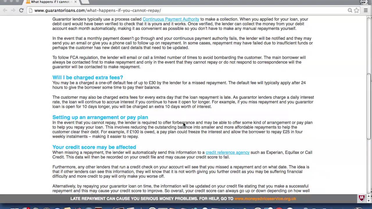 What happens if you cannot repay your guarantor loan - GuarantorLoans.com