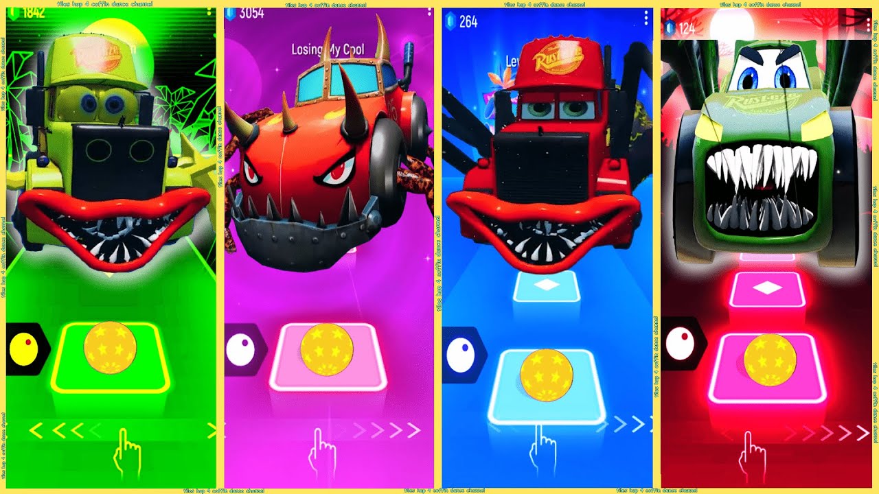 coffin dance - Mcqueen Giant vs Car Monster vs Mack Truck Spider vs Mack Truck Monster | Tiles HOP❗❗
