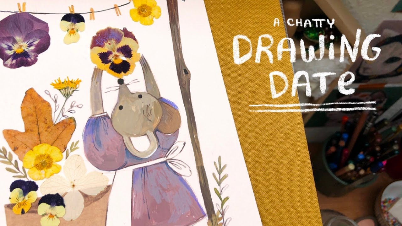 Let's do a floral collage ⚘ Drawing Date