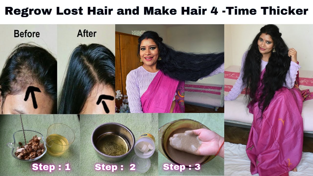 Follow These 3 - Steps To Regrow Your Lost Hair and Increase Thickness Of Your Hair 4 - Times