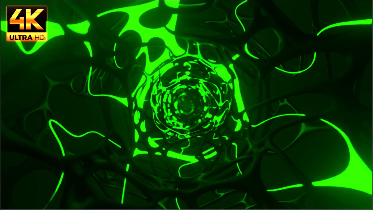4K Green Organic Tunnel Premium Screensaver - 1 Hour  Infinite Loop - (No Sound)