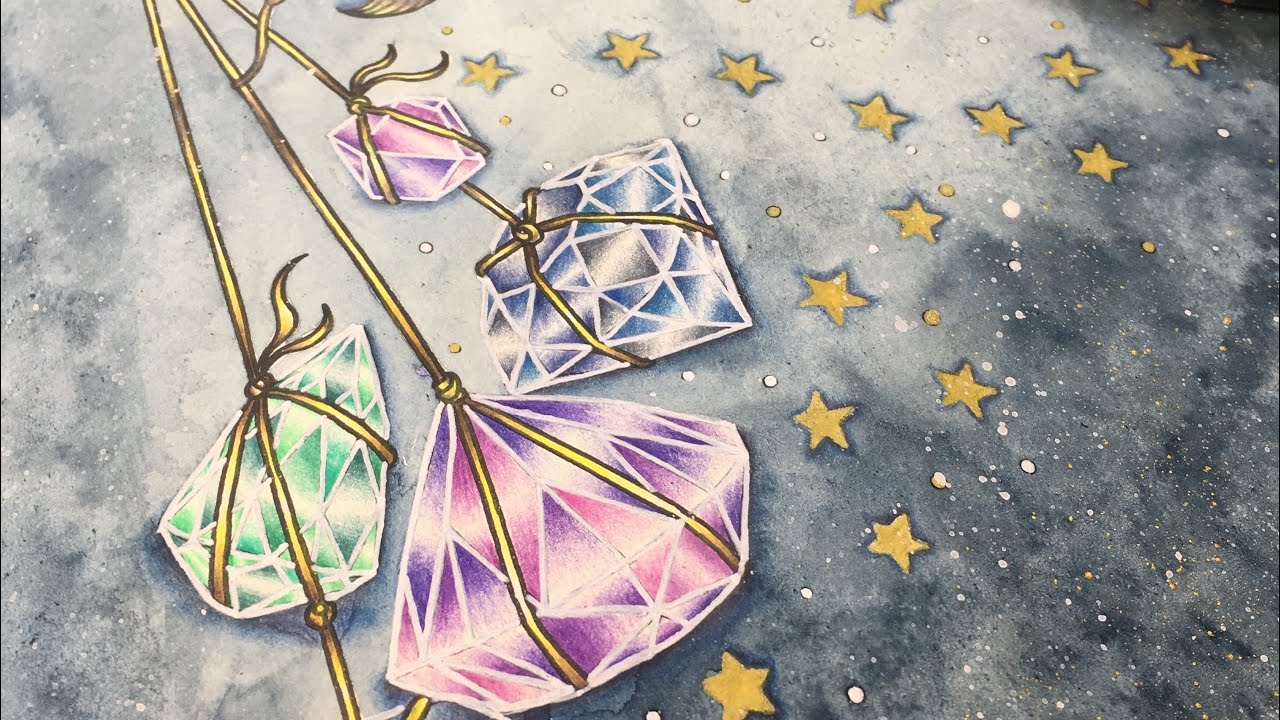 Edelsteine & Diamanten ausmalen - Tutorial mit Buntstift