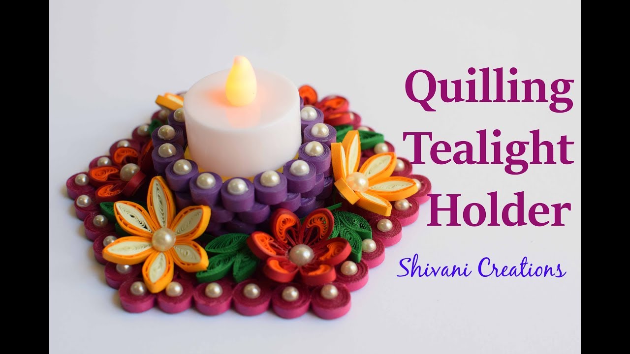 Quilling Tealight Holder/How to make Quilling Diya Stand for Diwali