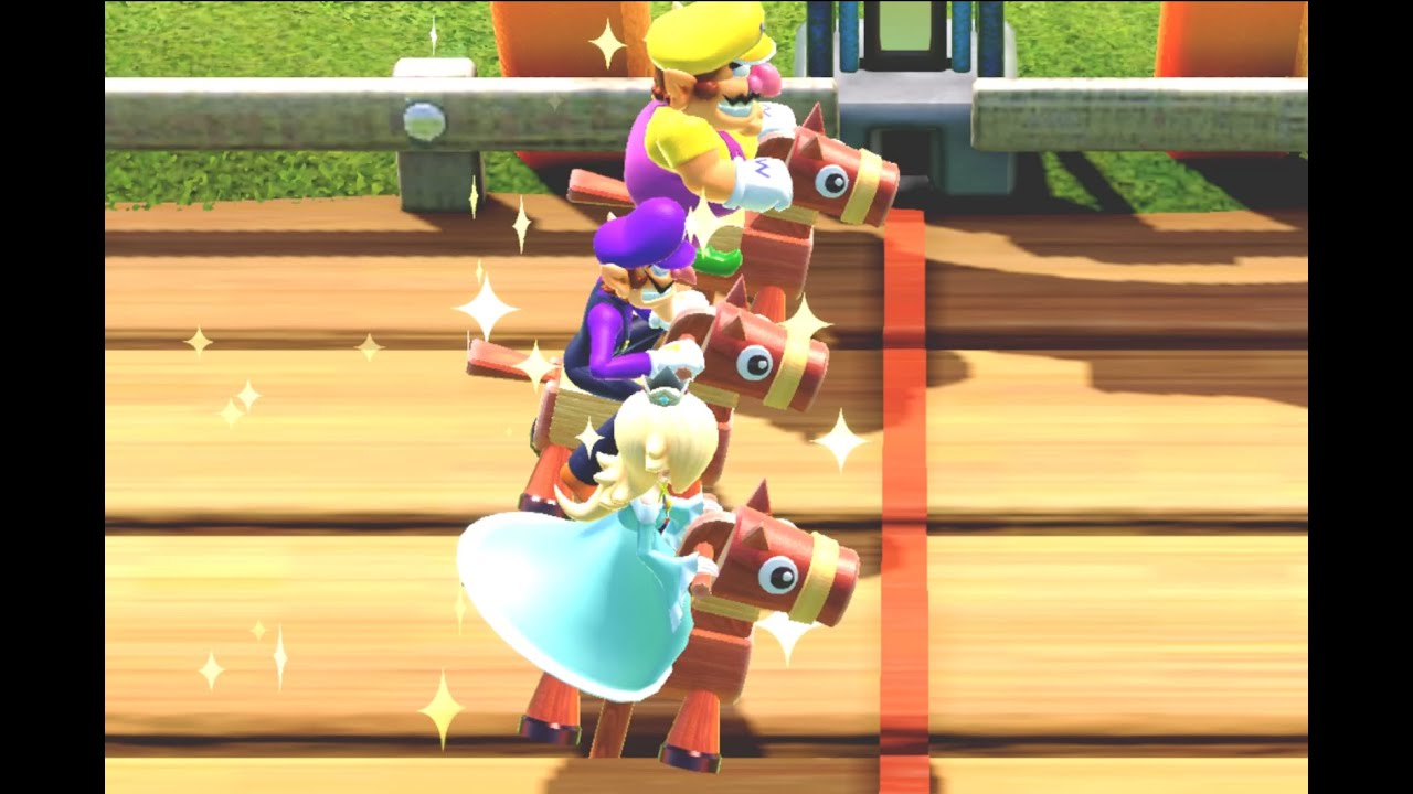 Mario Party Superstars - All High - Score Minigames - Waluigi is a snowboarding God! (Master CPU)