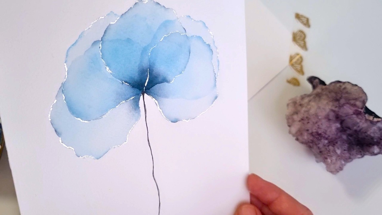 Painting Pro Reveals Secret to Breathtaking Blue Transparent Watercolor Flower