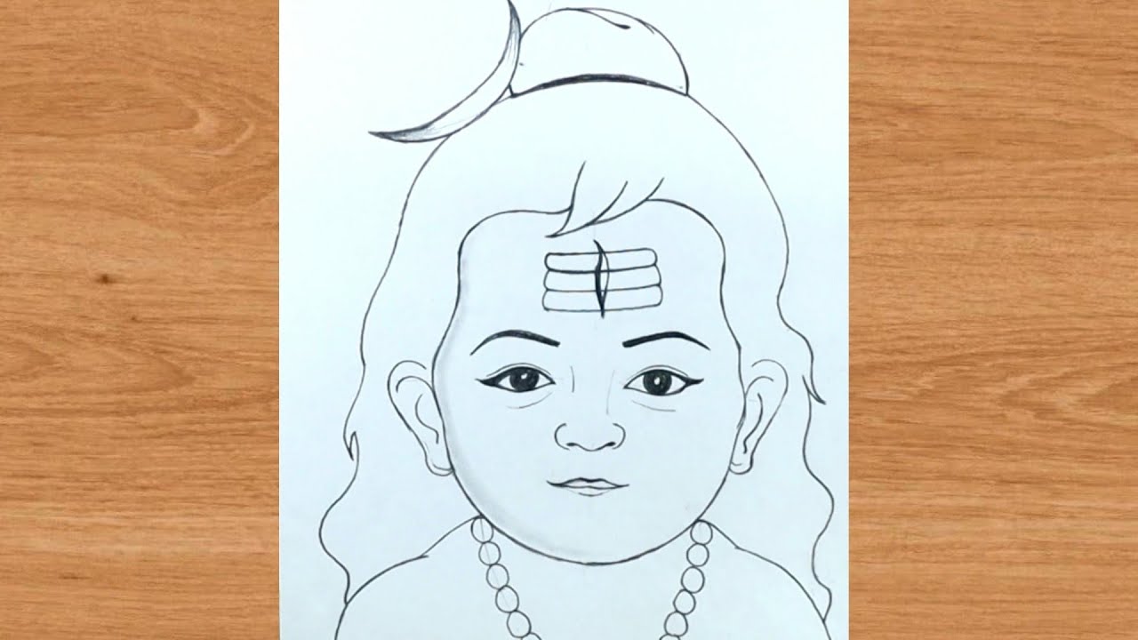 Bholebaba детский рисунок карандашом на лице | Искусство бога Махакала