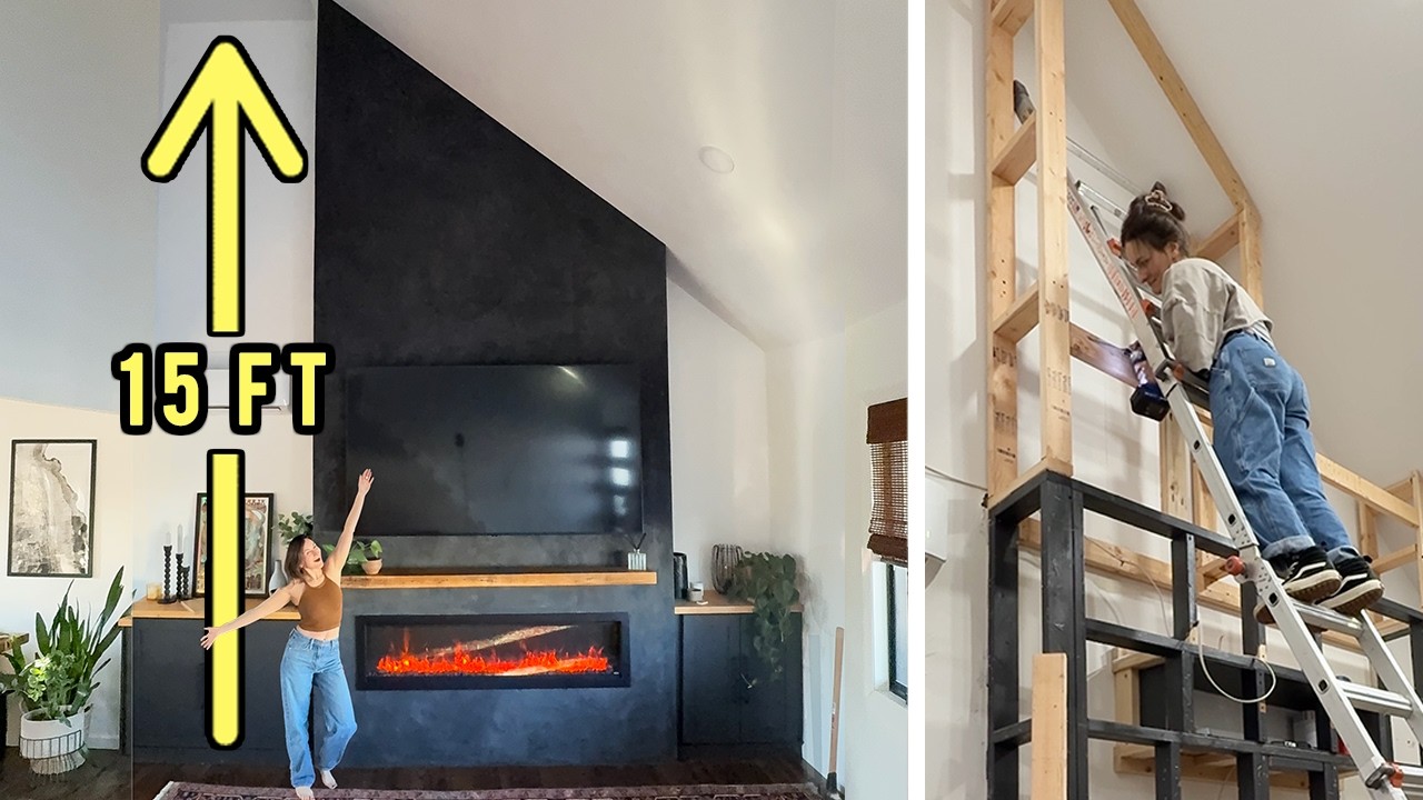 I BUILT A TWO STORY TALL FIREPLACE