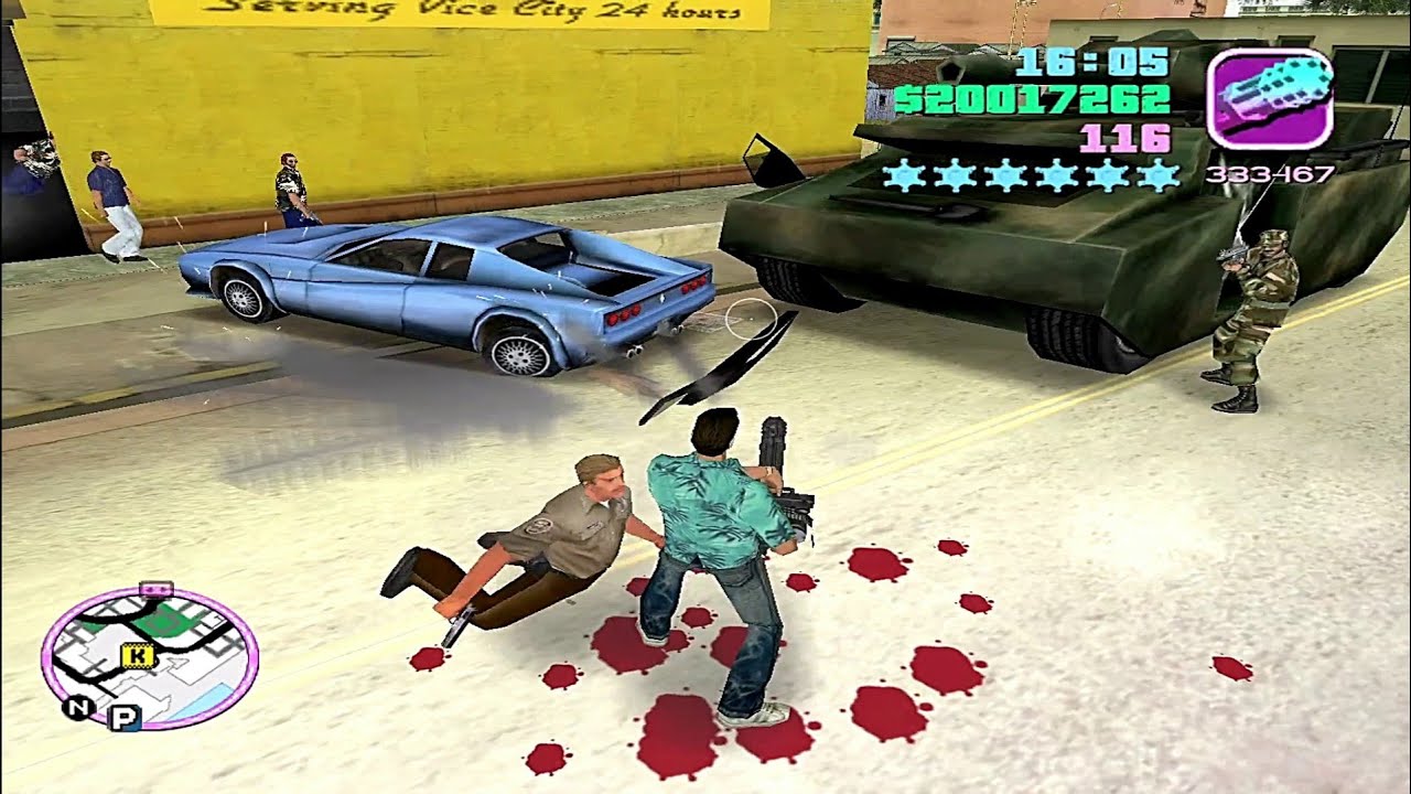 GTA Vice City 6 Six Star Wanted level Police Army Chase