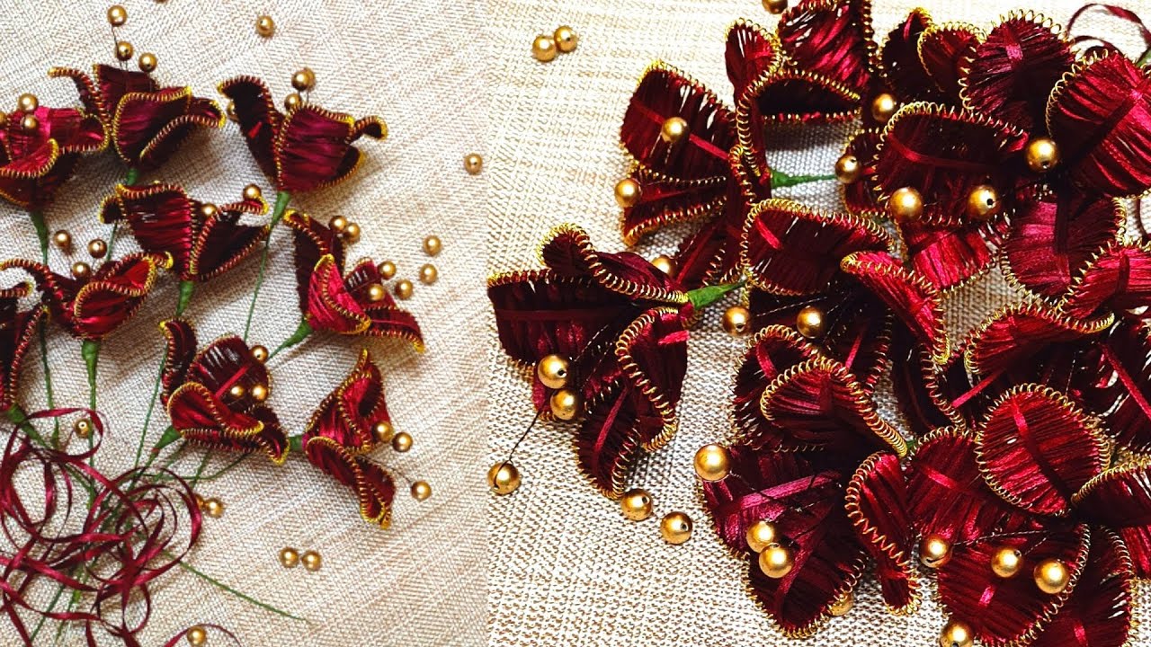 beautiful flowers with satin ribbon | flower making | ribbon flowers |  satin ribbon flowers | DIY