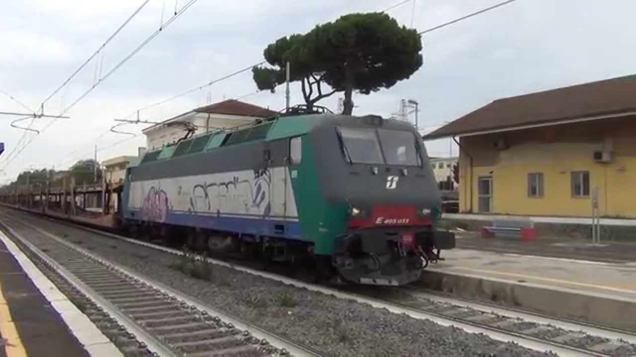 E405.033 sul MRV 57621 Civitavecchia - Maddaloni Marcianise, in partenza da Pomezia