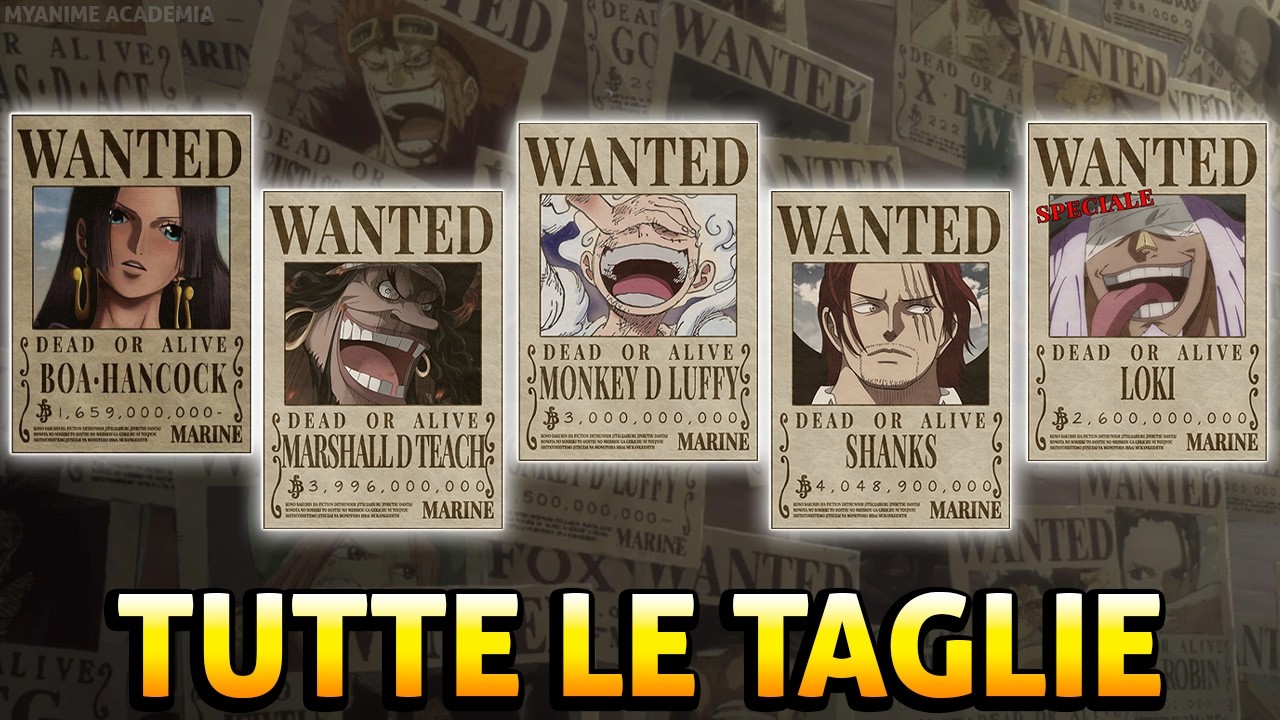 Tutte le TAGLIE NOTE in One Piece